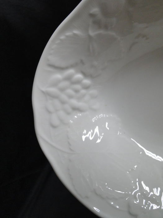 Wedgwood Strawberry and Vine, White, Bone: Oval Serving Bowl, 10" x 8"