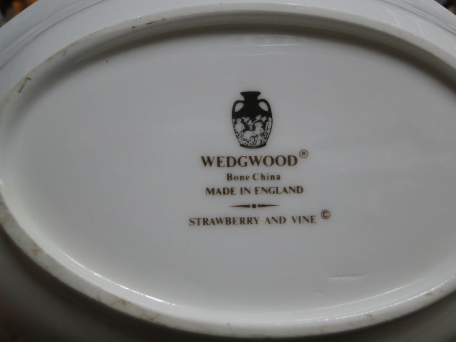 Wedgwood Strawberry and Vine, White, Bone: Oval Serving Bowl, 10" x 8"