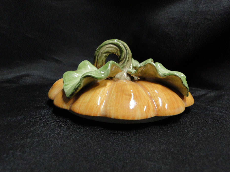 Fitz & Floyd Vegetable Garden: Pumpkin Soup Bowl & Lid, Leaf Saucer, Orig Box