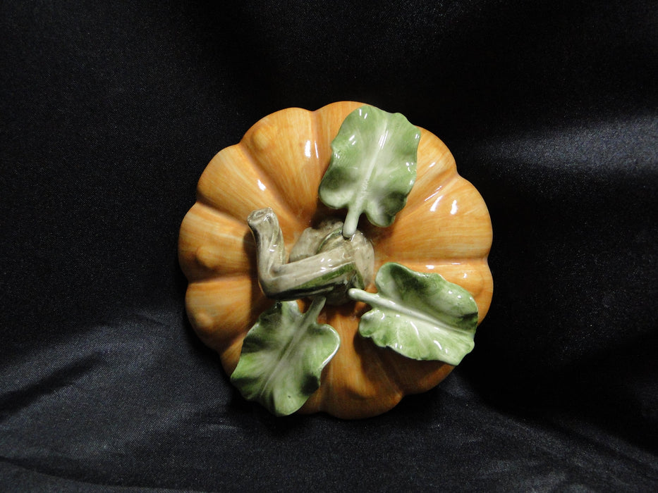 Fitz & Floyd Vegetable Garden: Pumpkin Soup Bowl & Lid, Leaf Saucer, Orig Box