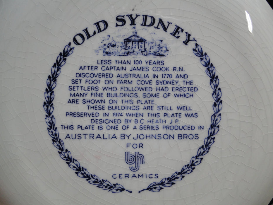 Johnson Brothers Old Sydney, Australia, Blue Scenes: Dinner Plate, 9 7/8", As Is