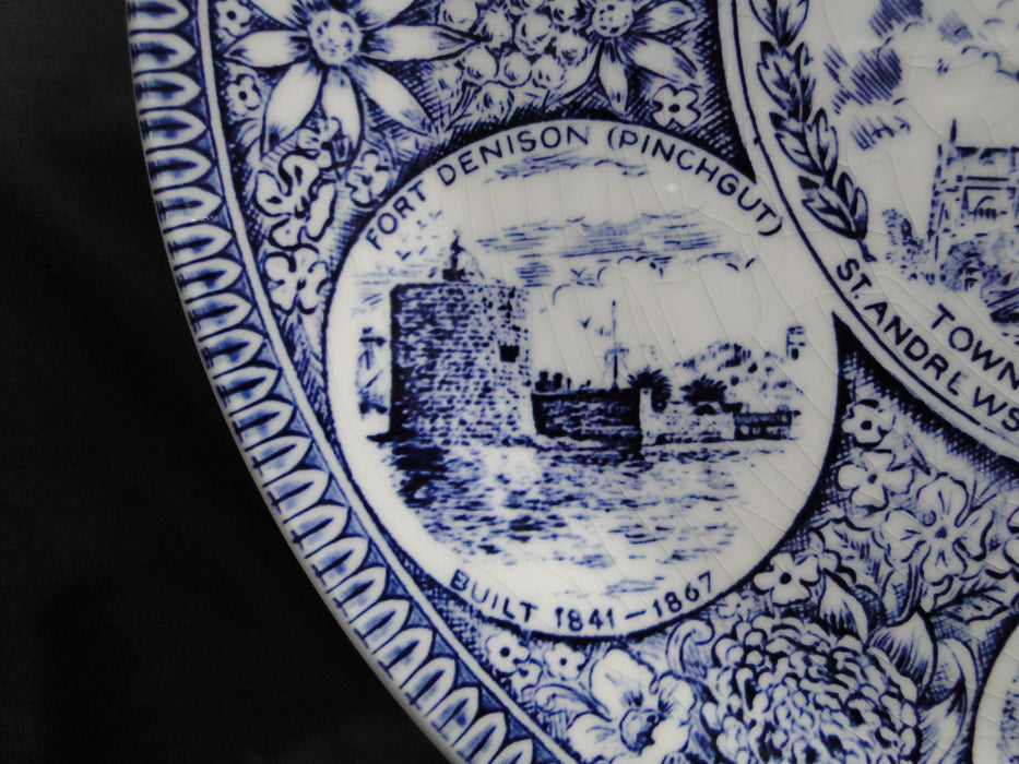 Johnson Brothers Old Sydney, Australia, Blue Scenes: Dinner Plate, 9 7/8", As Is
