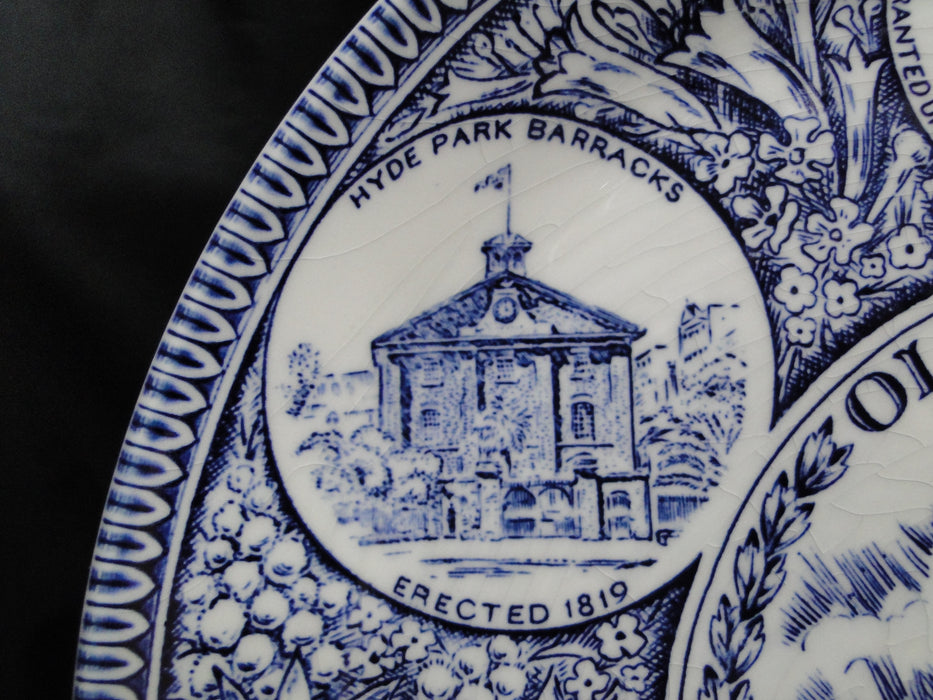 Johnson Brothers Old Sydney, Australia, Blue Scenes: Dinner Plate, 9 7/8", As Is