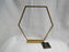 Tripar Octagonal Gold Metal Ornament Tall Stand, 9 1/2" Tall