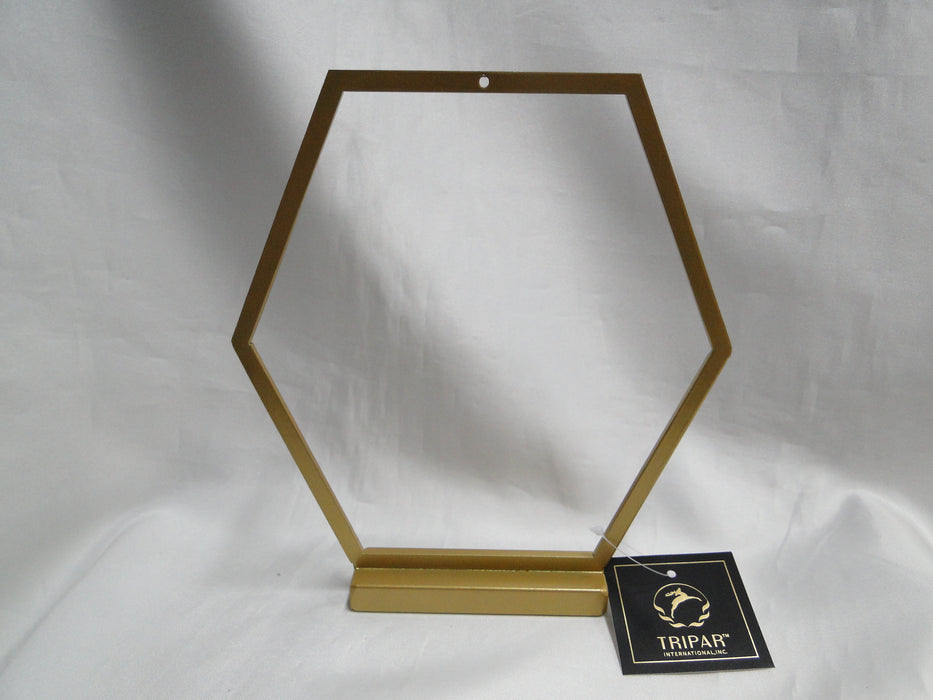 Tripar Octagonal Gold Metal Ornament Short Stand, 7 1/2" Tall