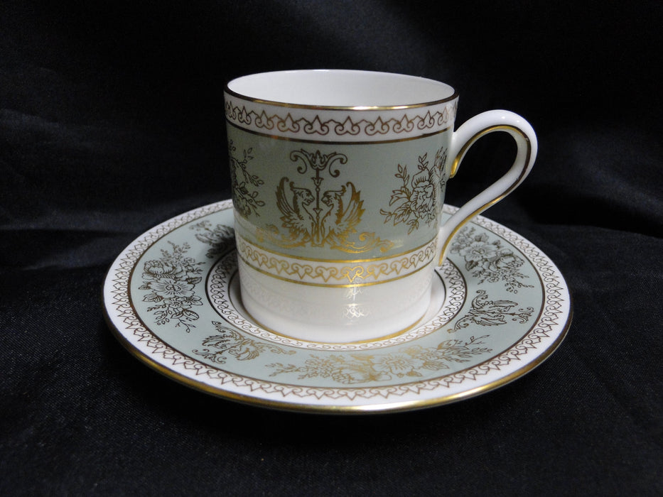 Wedgwood Gold Columbia, Sage Green, Gold Griffons: Demi Cup & Saucer Set