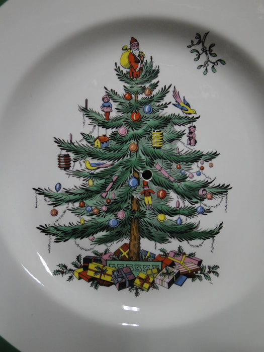 Spode Christmas Tree, Green Trim, England: 2-Tier Serving Tray, Green Trim Loss