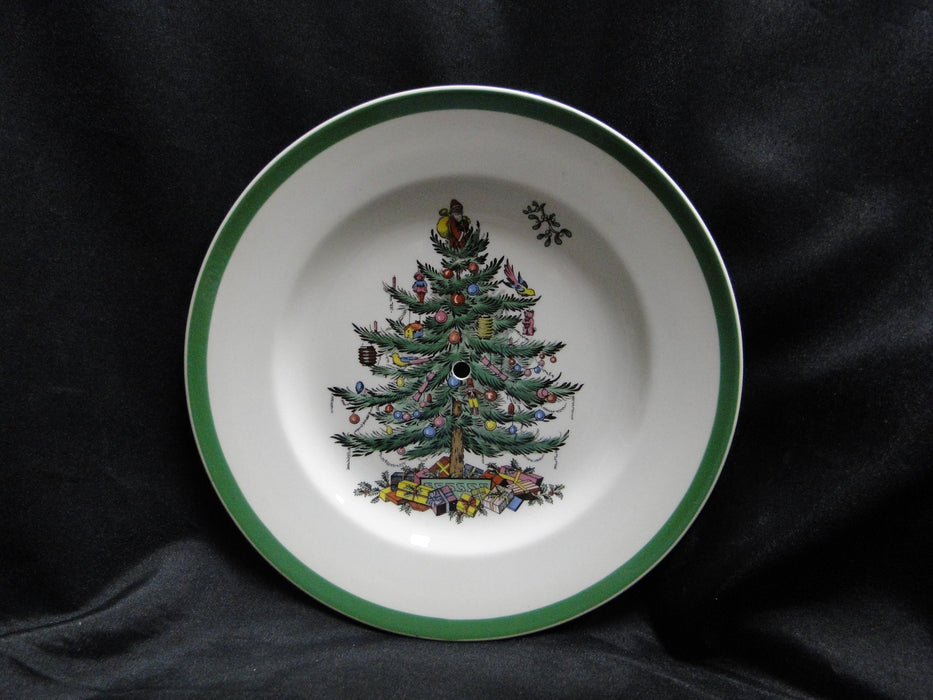 Spode Christmas Tree, Green Trim, England: 2-Tier Serving Tray, Green Trim Loss