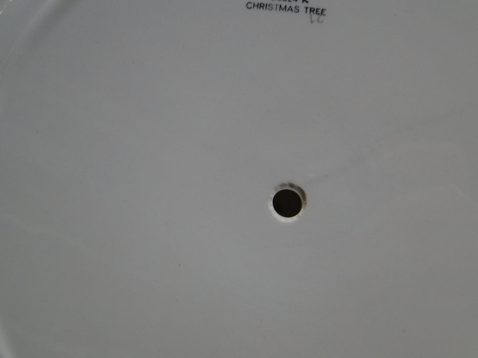 Spode Christmas Tree, Green Trim, England: 2-Tier Serving Tray, Green Trim Loss