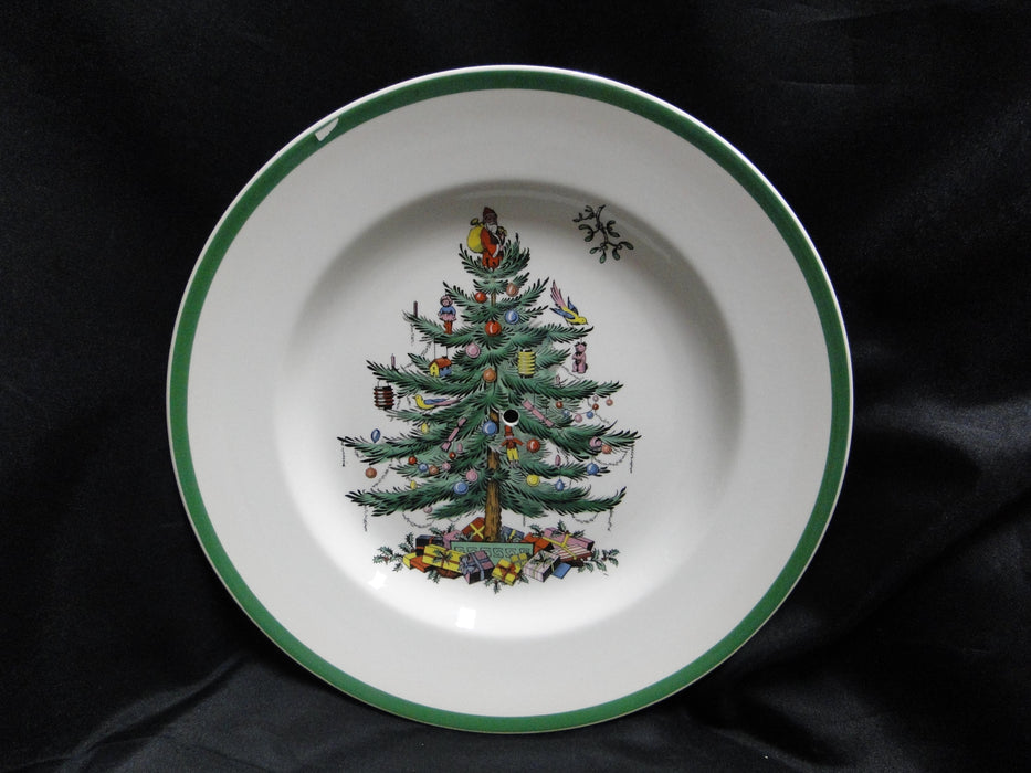 Spode Christmas Tree, Green Trim, England: 2-Tier Serving Tray, Green Trim Loss