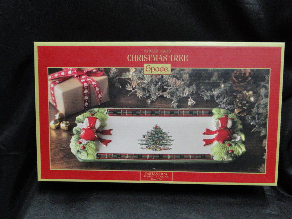 Spode Christmas Tree, Tartan Edge, Green Trim: Rectangular Tray, 12", Box