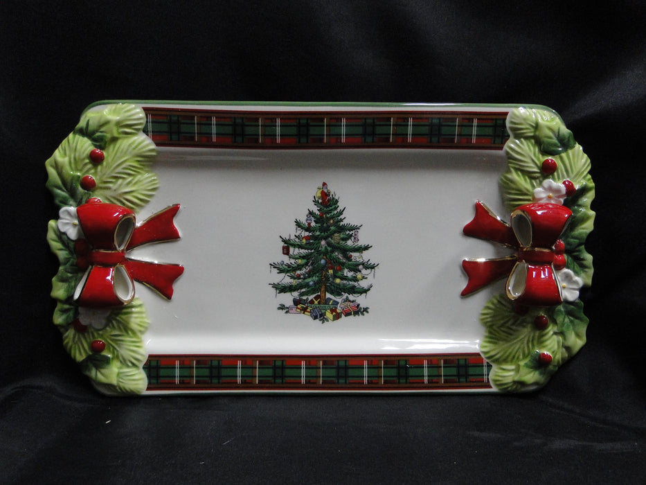Spode Christmas Tree, Tartan Edge, Green Trim: Rectangular Tray, 12", Box