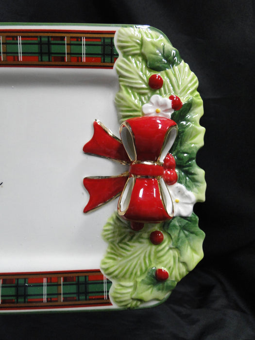 Spode Christmas Tree, Tartan Edge, Green Trim: Rectangular Tray, 12", Box