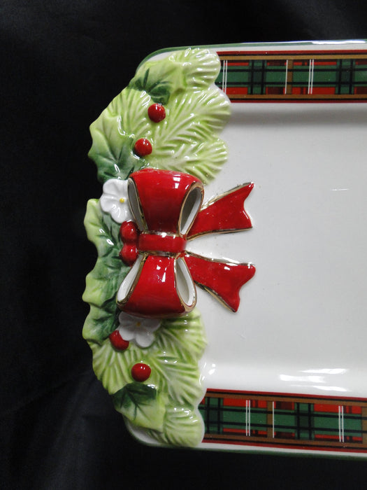 Spode Christmas Tree, Tartan Edge, Green Trim: Rectangular Tray, 12", Box