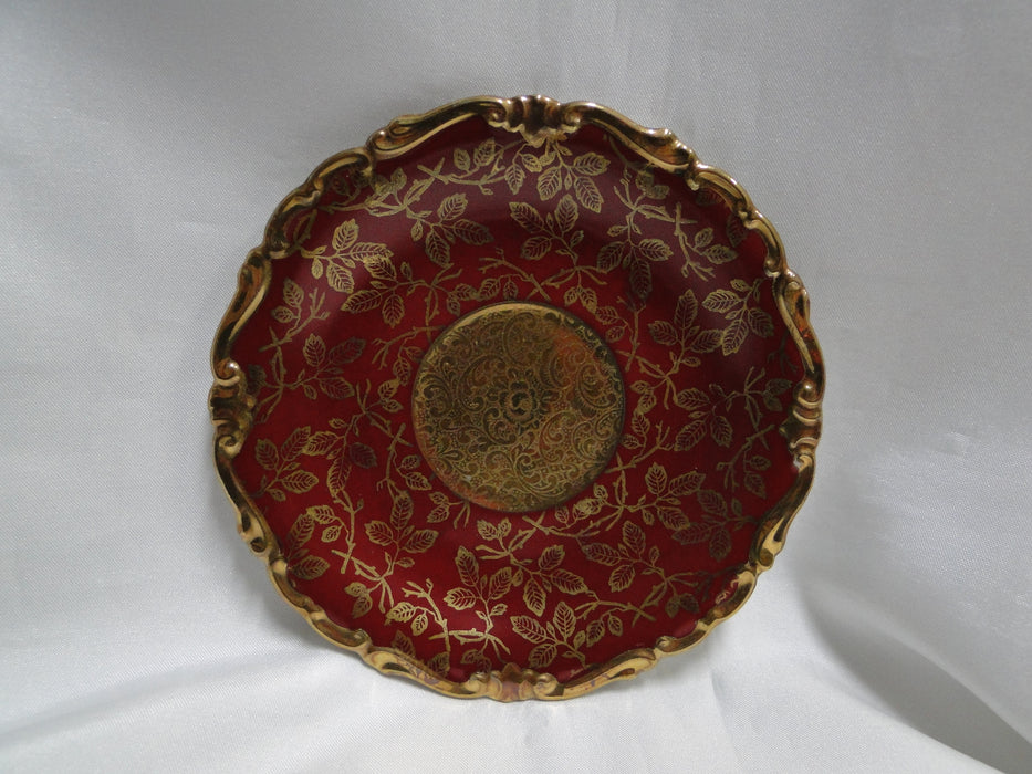 ALKA Burgund, Gold Leaves on Red Band: Demitasse Cup & Saucer Set, 1 3/4"