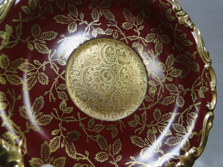 ALKA Burgund, Gold Leaves on Red Band: Demitasse Cup & Saucer Set, 1 3/4"