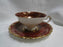 ALKA Burgund, Gold Leaves on Red Band: Demitasse Cup & Saucer Set, 1 3/4"