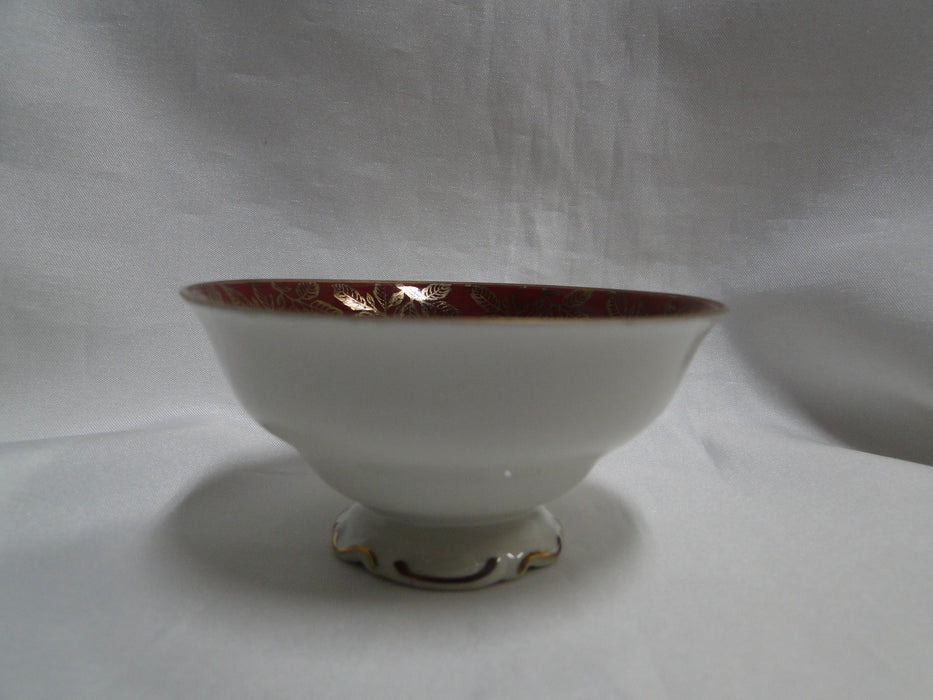 ALKA Burgund, Gold Leaves on Red Band: Demitasse Cup & Saucer Set, 1 3/4"
