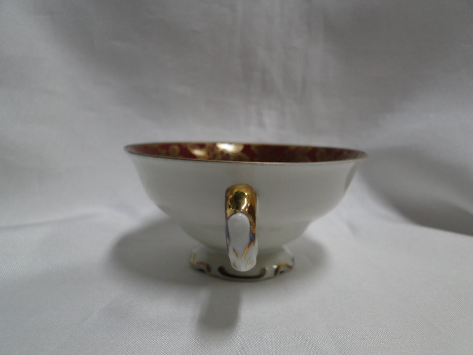 ALKA Burgund, Gold Leaves on Red Band: Demitasse Cup & Saucer Set, 1 3/4"