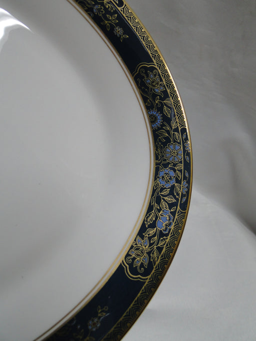 Royal Doulton Carlyle: Blue Flowers, Teal Band, Gold: Serving Platter, 13 1/2"