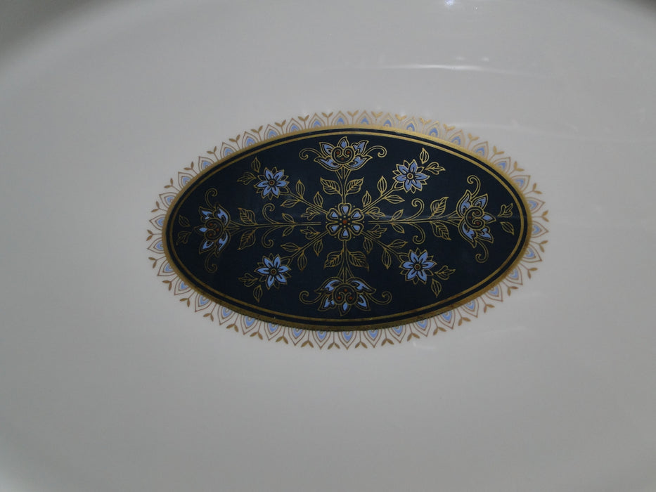 Royal Doulton Carlyle: Blue Flowers, Teal Band, Gold: Serving Platter, 13 1/2"
