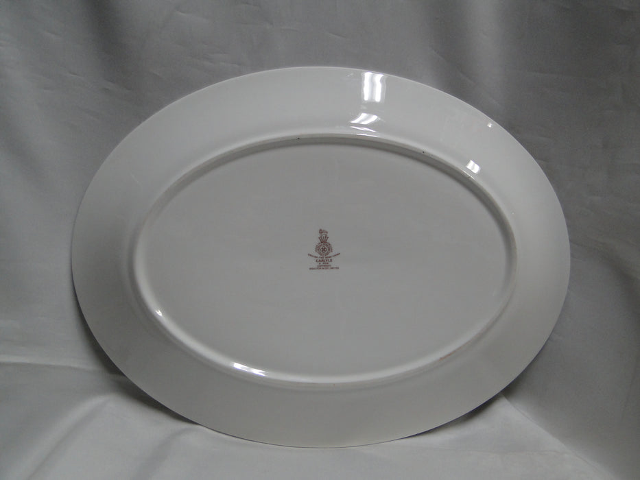 Royal Doulton Carlyle: Blue Flowers, Teal Band, Gold: Serving Platter, 13 1/2"