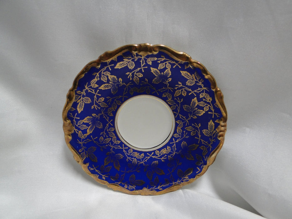 ALKA Burgund, Gold Leaves on Cobalt Band: Demitasse Cup & Saucer Set, 1 3/4"
