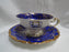 ALKA Burgund, Gold Leaves on Cobalt Band: Demitasse Cup & Saucer Set, 1 3/4"