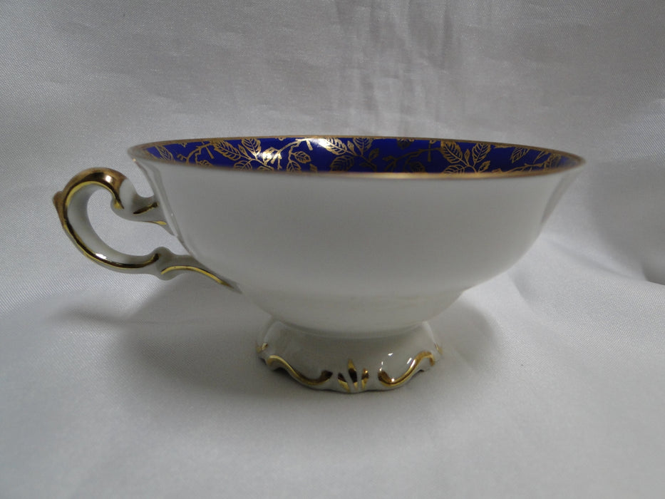 ALKA Burgund, Gold Leaves on Cobalt Band: Demitasse Cup & Saucer Set, 1 3/4"