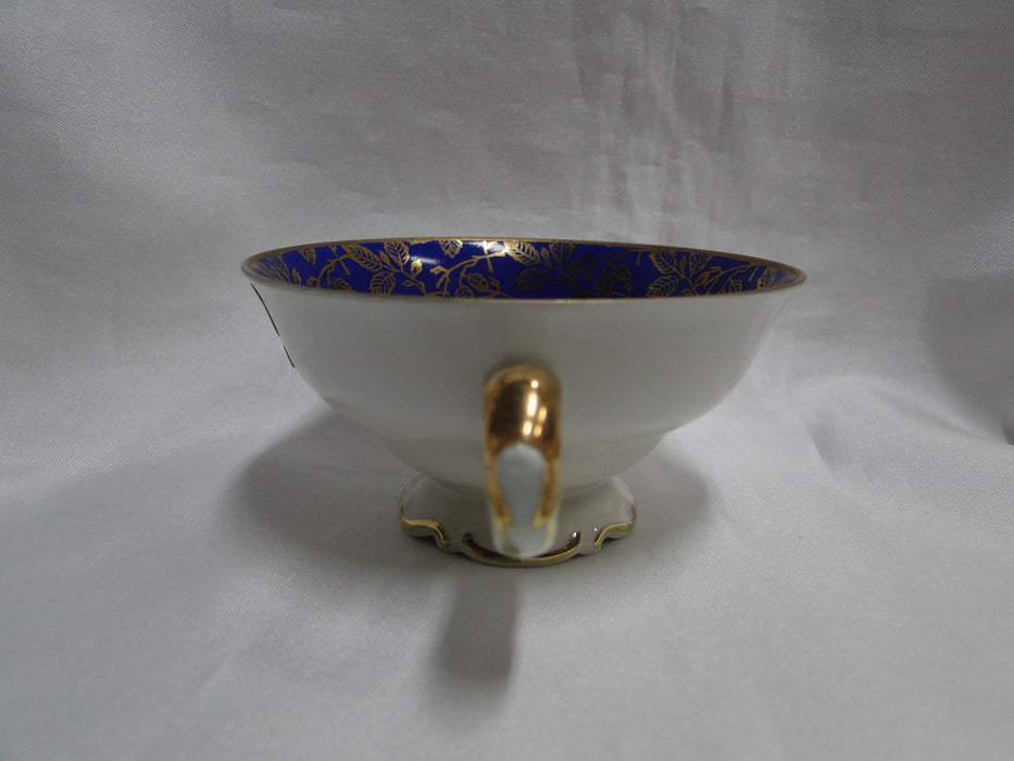 ALKA Burgund, Gold Leaves on Cobalt Band: Demitasse Cup & Saucer Set, 1 3/4"