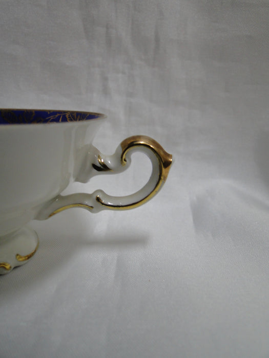 ALKA Burgund, Gold Leaves on Cobalt Band: Demitasse Cup & Saucer Set, 1 3/4"