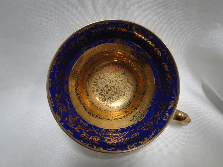 ALKA Burgund, Gold Leaves on Cobalt Band: Demitasse Cup & Saucer Set, 1 3/4"