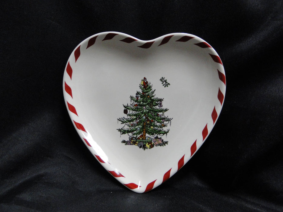 Spode Christmas Tree, Peppermint: Set of 4 Canape Heart Plates, 6", Box