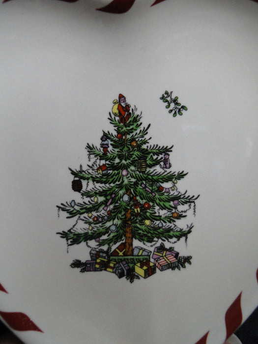 Spode Christmas Tree, Peppermint: Set of 4 Canape Heart Plates, 6", Box