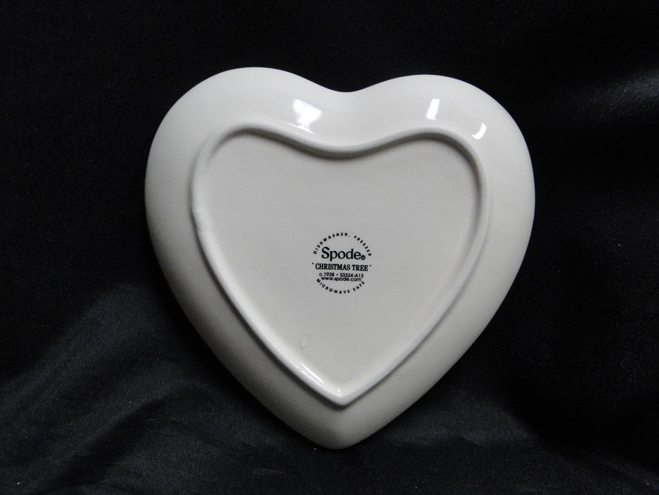 Spode Christmas Tree, Peppermint: Set of 4 Canape Heart Plates, 6", Box