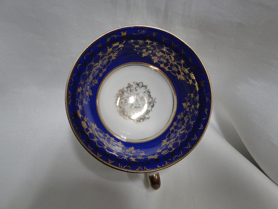 ALKA Gold Florals & Lattice on Cobalt Band: Demitasse Cup & Saucer Set, 1 7/8"