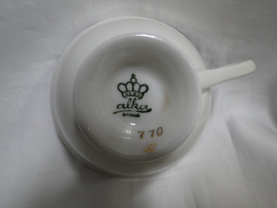 ALKA Gold Florals & Lattice on Cobalt Band: Demitasse Cup & Saucer Set, 1 7/8"