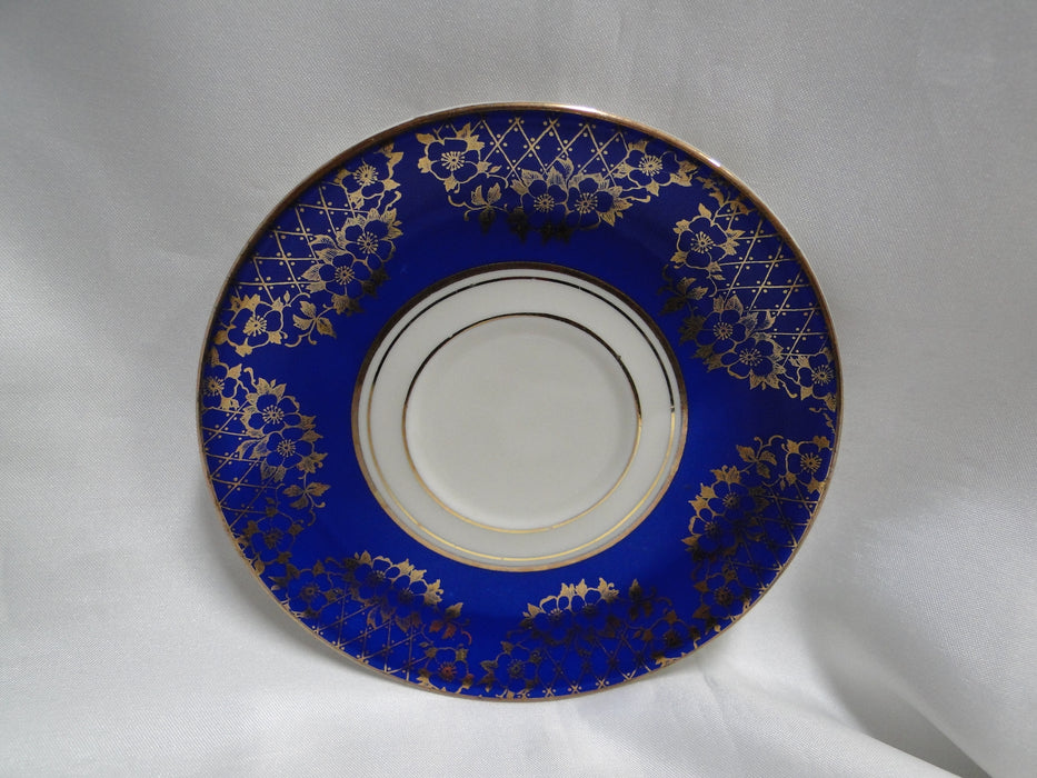 ALKA Gold Florals & Lattice on Cobalt Band: Demitasse Cup & Saucer Set, 1 7/8"