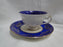ALKA Gold Florals & Lattice on Cobalt Band: Demitasse Cup & Saucer Set, 1 7/8"