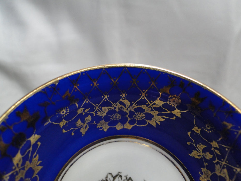 ALKA Gold Florals & Lattice on Cobalt Band: Demitasse Cup & Saucer Set, 1 7/8"