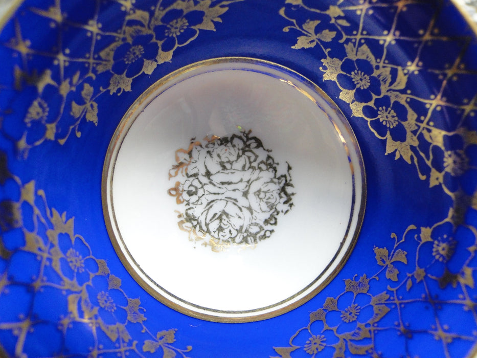 ALKA Gold Florals & Lattice on Cobalt Band: Demitasse Cup & Saucer Set, 1 7/8"