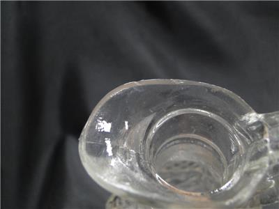 Glass Cruet No Stopper, Six Sided, Diamond Pattern, 7 1/2" Tall, As Is, MG#130