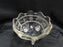 Clear, Etched Flowers: 3-Toed Bowl, 4 1/2" x 2 7/8" Tall  -- MG#014