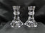 Clear, Hexagonal: Pair of Candlesticks, 4 3/4" Tall -- MG#024
