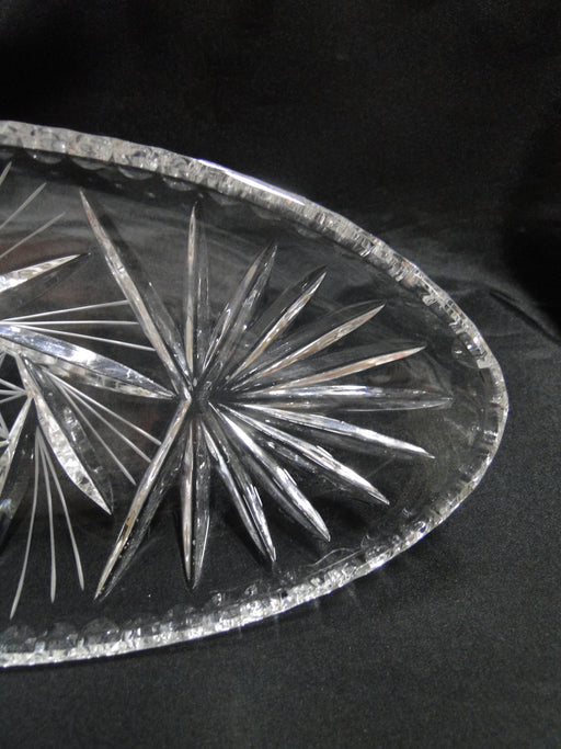Clear, Cut Fans & Star, Thumbprint Edge: Oval Relish Dish, 11" x 5", MG#084