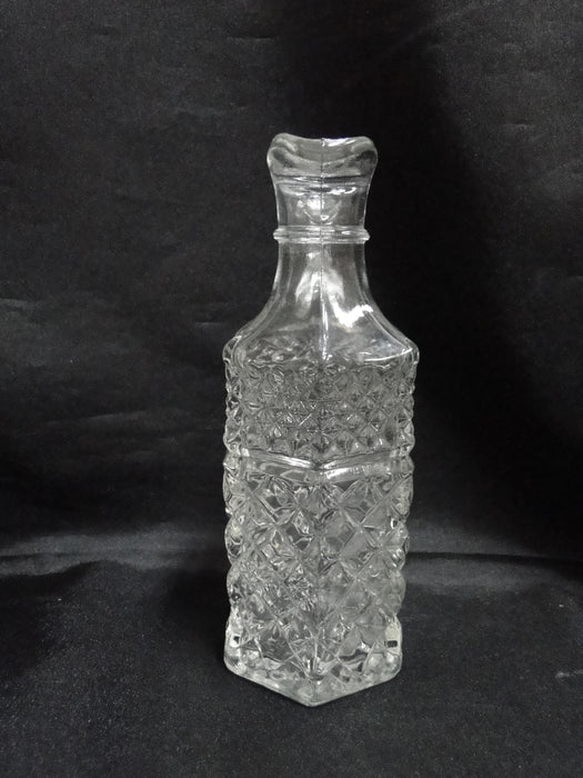 Glass Cruet No Stopper, Six Sided, Diamond Pattern, 7 1/2" Tall, As Is, MG#130