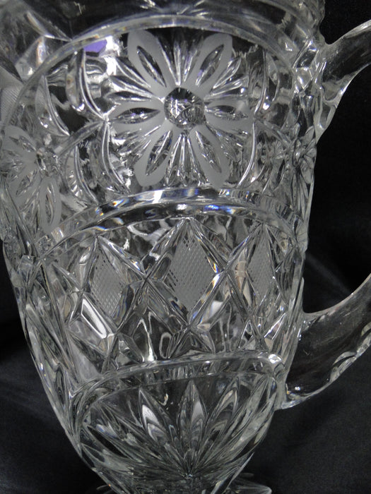 Anna Hutte Ann13, Pressed, Florals & Criss Cross: Serving Pitcher, 9", As Is