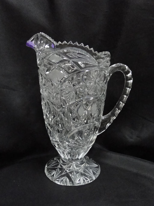 Anna Hutte Ann13, Pressed, Florals & Criss Cross: Serving Pitcher, 9", As Is