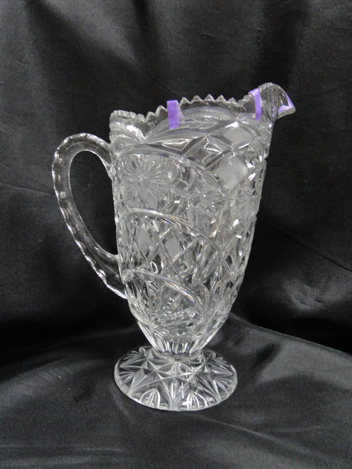 Anna Hutte Ann13, Pressed, Florals & Criss Cross: Serving Pitcher, 9", As Is