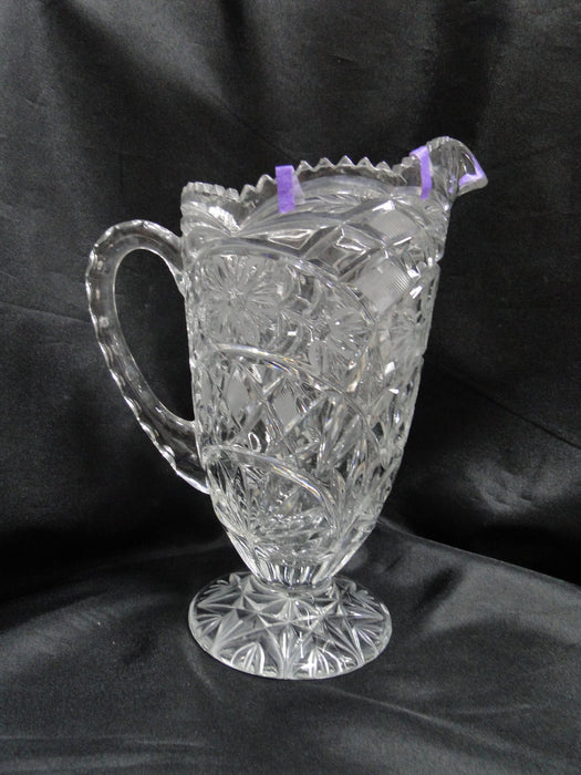 Anna Hutte Ann13, Pressed, Florals & Criss Cross: Serving Pitcher, 9", As Is